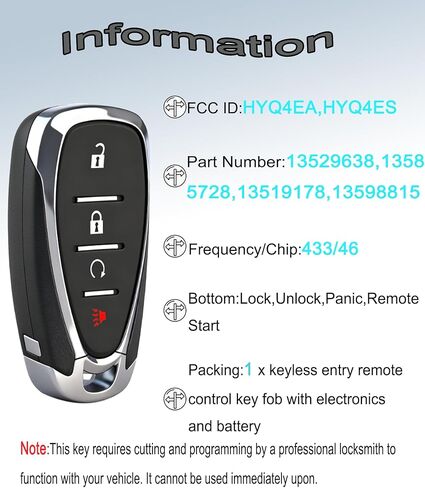 Smart Key Fob for Chevrolet Blazer 2019-2024, YIKEBALOG Keyless Entry Proximity Remote Control Key Fob Compatible with Traverse 2018-2023 HYQ4EA/HYQ4ES 13585728 in Saudi Arabia