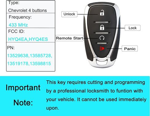 Smart Key Fob for Chevrolet Blazer 2019-2024, YIKEBALOG Keyless Entry Proximity Remote Control Key Fob Compatible with Traverse 2018-2023 HYQ4EA/HYQ4ES 13585728 in Saudi Arabia