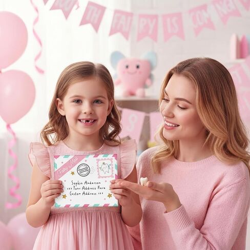Eaasty 20 Set Tooth Fairy Gifts Kit for Kids Include Mini Tooth Receipt, Certificates, Teeth Fairy Letters, Envelopes with Seal Stickers Lost Teeth Keepsakes for Boys and Girls Award Gifts in Saudi Arabia