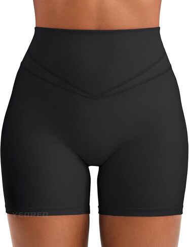 YEOREO Women Workout Yoga Shorts 4.5" No Front Seam Hidden Scrunch Almiy High Rise Buttery Biker Shorts in Saudi Arabia