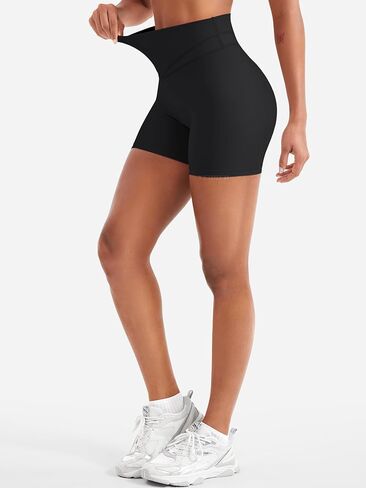 YEOREO Women Workout Yoga Shorts 4.5" No Front Seam Hidden Scrunch Almiy High Rise Buttery Biker Shorts in Saudi Arabia