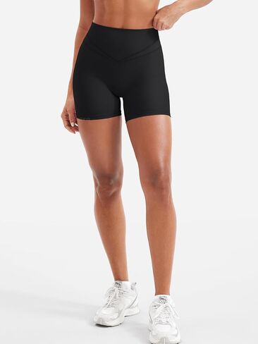 YEOREO Women Workout Yoga Shorts 4.5" No Front Seam Hidden Scrunch Almiy High Rise Buttery Biker Shorts in Saudi Arabia