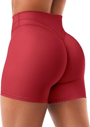 YEOREO Women Workout Yoga Shorts 4.5" No Front Seam Hidden Scrunch Almiy High Rise Buttery Biker Shorts in Saudi Arabia