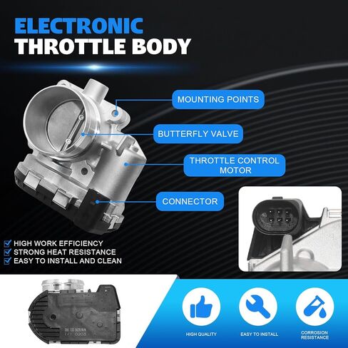 06K133062AA Electronic Throttle Body for Volkswagen Beetle Passat 2014-2017 Jetta 2014-2018 L4 1.8L 2.0L Replace 06K133062AH 06K133062C 06K133062D 06K133062E 67-4023 in Saudi Arabia