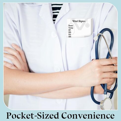24 وسادة، 720 ورقة، ملاحظات لاصقة للممرضات للعلامات الحيوية، مفكرة مراقبة يومية، قائمة فحص صحة المريض، هدية التمريض، تسجيل مستوى الأكسجين Hr Bp (أبيض، كلاسيكي) in Kuwait