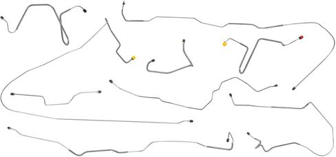 Inline Tube Compatible with 1980-86 Ford F100 F150 2WD 4WD Short & Long Bed Power Disc Complete Brake Line Kit 8pc, OE Steel in Saudi Arabia