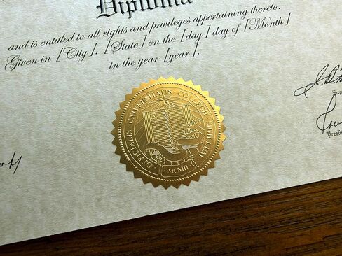 Custom Printed High School Diploma - with Real Embossed Gold Foil Seal & Padded Leatherette Diploma Cover in Kuwait