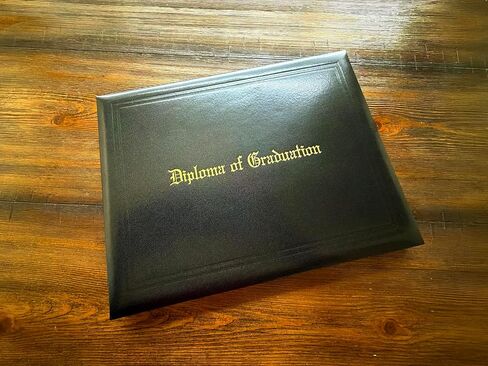 Custom Printed High School Diploma - with Real Embossed Gold Foil Seal & Padded Leatherette Diploma Cover in Kuwait