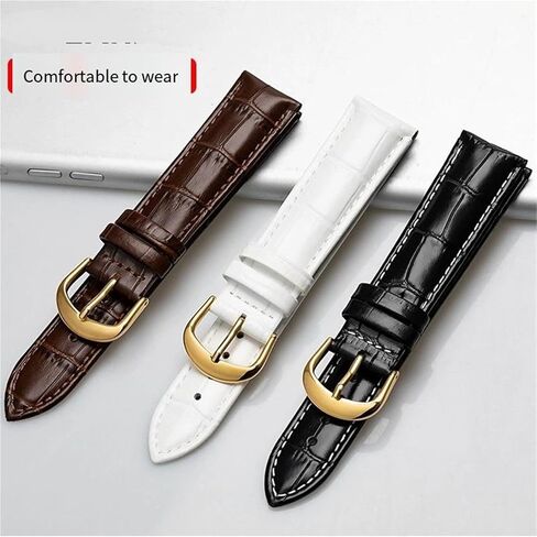 Genuine Leather Watch Band Replacement Straps Soft Comfortable Men Women Watch Strap 10-24mm Wristband in Saudi Arabia