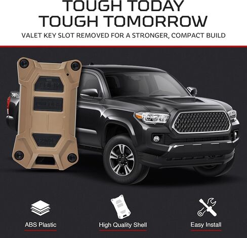 حافظة AJT DESIGN V2 Key Fob البديلة لـ Tacoma (2016-2023)، Tundra (2020-2021)، و4Runner (2020-2021) مع زر التشغيل فقط - غطاء مفتاح PC-ABS متين - صنع في الولايات المتحدة الأمريكية | الرمال المتحركة in Kuwait