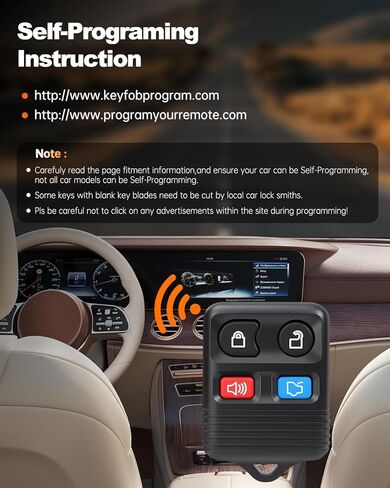 ELECTOP Key Fob Replacement with Ignition Key Keyless Entry Remote Control CWTWB1U345 Car Security Product fits for Ford Escape Explorer Expedition Focus Fusion Mustang Taurus, Lincoln, Mercury, Mazda in Saudi Arabia