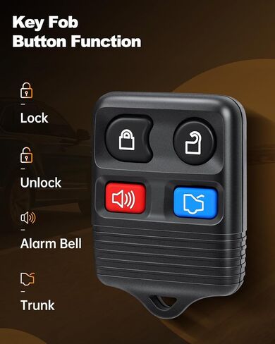 ELECTOP Key Fob Replacement with Ignition Key Keyless Entry Remote Control CWTWB1U345 Car Security Product fits for Ford Escape Explorer Expedition Focus Fusion Mustang Taurus, Lincoln, Mercury, Mazda in Saudi Arabia