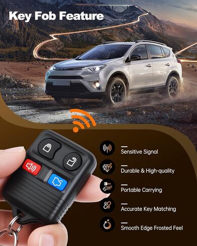 ELECTOP Key Fob Replacement with Ignition Key Keyless Entry Remote Control CWTWB1U345 Car Security Product fits for Ford Escape Explorer Expedition Focus Fusion Mustang Taurus, Lincoln, Mercury, Mazda in Saudi Arabia