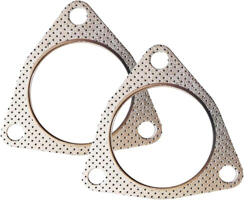 2 PCS Car Exhaust Gasket, 2.48" 3-hole Flange Anti Leakage Connector Gasket, Rust-proof Exhaust Manifold Buffer Muffler Ring Replacement, Universal Retrofit Accessories for Cars (Silver) in Saudi Arabia