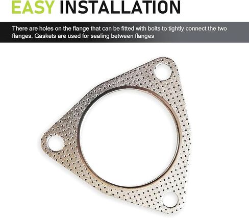 2 PCS Car Exhaust Gasket, 2.48" 3-hole Flange Anti Leakage Connector Gasket, Rust-proof Exhaust Manifold Buffer Muffler Ring Replacement, Universal Retrofit Accessories for Cars (Silver) in Saudi Arabia