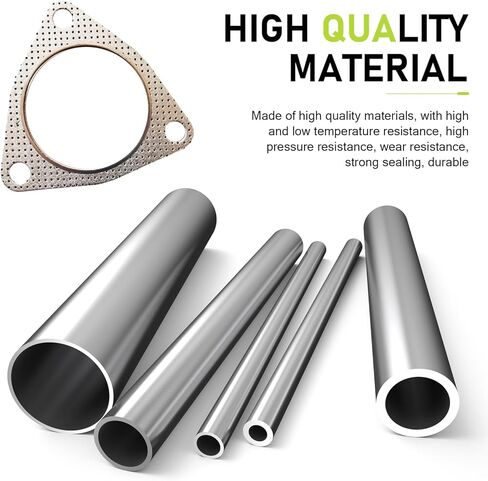 2 PCS Car Exhaust Gasket, 2.48" 3-hole Flange Anti Leakage Connector Gasket, Rust-proof Exhaust Manifold Buffer Muffler Ring Replacement, Universal Retrofit Accessories for Cars (Silver) in Saudi Arabia