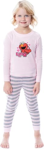 Sesame Street Girls' Elmo Flower 2 Piece Long Sleeve Pajama Set in Saudi Arabia