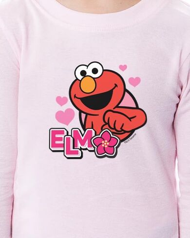 Sesame Street Girls' Elmo Flower 2 Piece Long Sleeve Pajama Set in Saudi Arabia