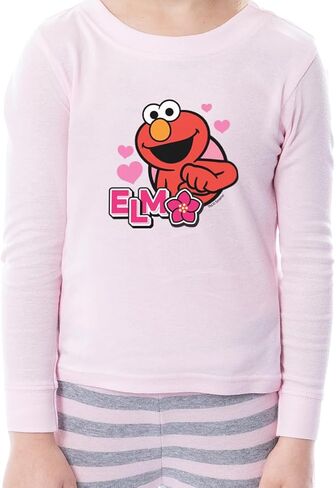 Sesame Street Girls' Elmo Flower 2 Piece Long Sleeve Pajama Set in Saudi Arabia