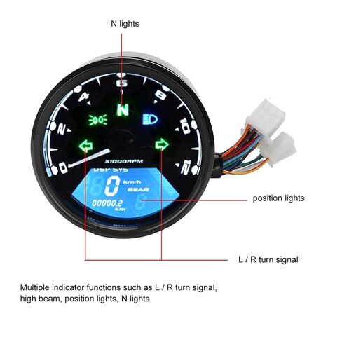 دراجة نارية LCD متر، عداد المسافات عداد السرعة عداد السرعة متعدد الوظائف النفط متر تيار مستمر 12 فولت in Saudi Arabia