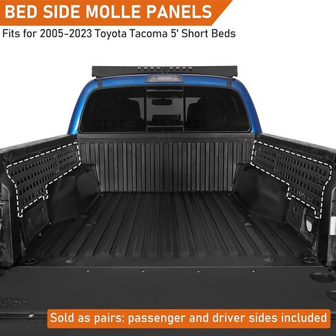 Hooke Road Tacoma Side Bed MOLLE Panel Cargo Rack for 2005-2023 Toyota Tacoma 5' Bed - 2PCS Wheel Well Tool Storage Organizer in Saudi Arabia