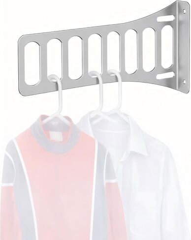 حامل ملابس مثبت على الحائط من الفولاذ المقاوم للصدأ لمقطورات سيارات السباق والشرفات وورش العمل، ورف ملابس مزود بفتحات مثقوبة مسبقًا، سهل التركيب ومقاوم للصدأ ومقاوم للاهتراء، فضي in Kuwait