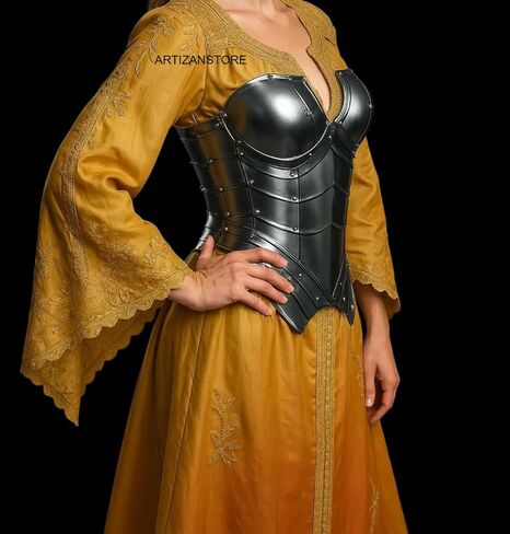 ARTIZANSTORE Queen Of Warrior Steel Lady Corset l Medieval Lady Armor | LARP Women's armor Cosplay Armor | Gift For women in Saudi Arabia