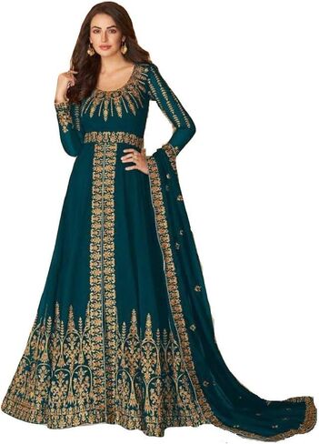 جاهز للارتداء ملابس هندية/باكستانية عرقية بوليوود ملابس حفلات/زفاف طويلة أناركالي للنساء in Kuwait