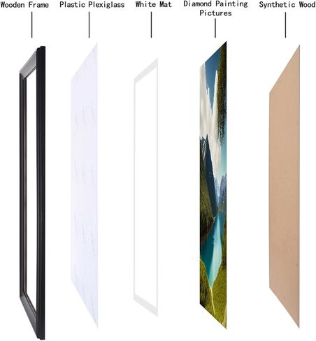 22x36 Picture Frame Solid Wood Black, Display 20"x34" (With mat) or 22"x36" (Without mat) Photos, Poster, Painting,Puzzles (X23B2236W2034) in Saudi Arabia
