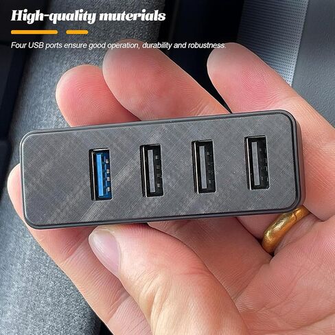 صندوق قفازات السيارة USB Hub، شاحن محطة إرساء محرك الأقراص متعدد المنافذ 4 في 1، قاعدة توسيع محور USB للسيارات شحن سريع، متوافق مع الطراز 3 Highland Cybertruck in Kuwait
