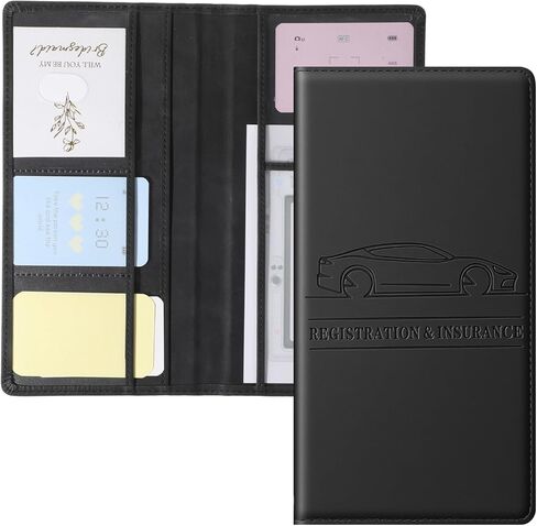 Glove Box Organizer Black Car Registration and Insurance Card Holder Vehicle Document Holders for Glove Box Paperwork Organizer Compartment Glovebox Information Holders Car Accessories for Women Men in Saudi Arabia