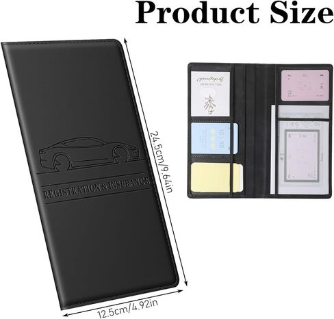 Glove Box Organizer Black Car Registration and Insurance Card Holder Vehicle Document Holders for Glove Box Paperwork Organizer Compartment Glovebox Information Holders Car Accessories for Women Men in Saudi Arabia