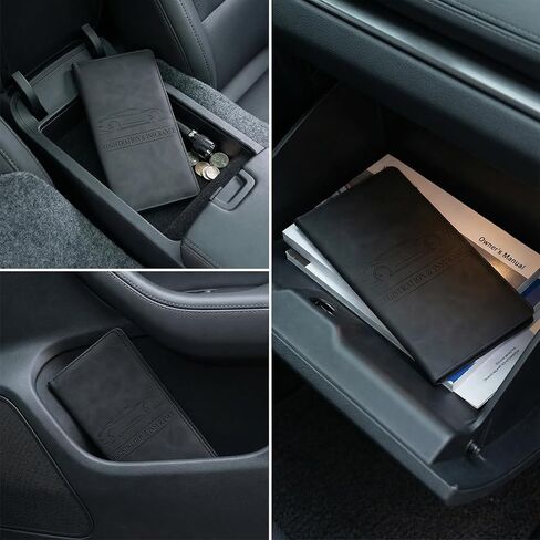 Glove Box Organizer Black Car Registration and Insurance Card Holder Vehicle Document Holders for Glove Box Paperwork Organizer Compartment Glovebox Information Holders Car Accessories for Women Men in Saudi Arabia