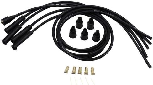 8mm Spark Plug Cables Black Ignition HT Leads 4 Cylinder Compatible With Automotive Motorcycle Parts in Saudi Arabia