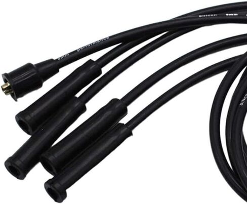 8mm Spark Plug Cables Black Ignition HT Leads 4 Cylinder Compatible With Automotive Motorcycle Parts in Saudi Arabia