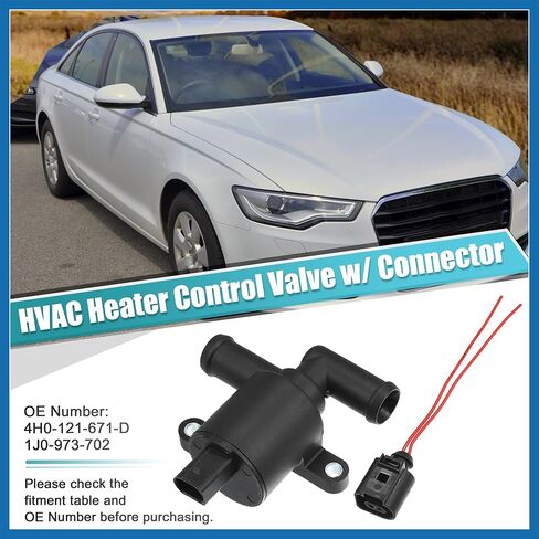 4H0-121-671-D Control Solenoid Valve for Volkswagen Golf Atlas Jetta Tiguan GTI for Audi A3 A4 A5 A6 A7 A8 Q3 Q5 Q7 TT HVAC Heater Control Valve with Connector Item Replacement in Saudi Arabia