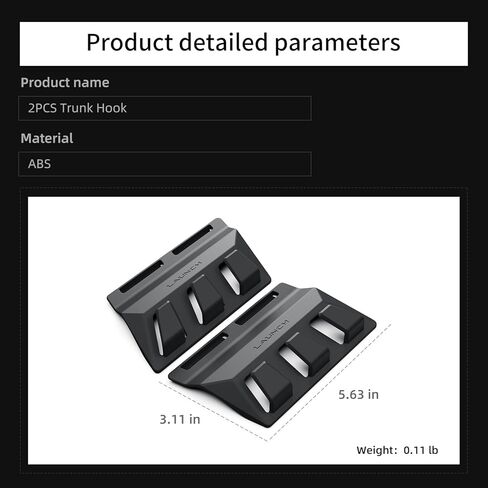 LUCKEASY 2PC Trunk Hook for Tesla Model Y Juniper 2025 2026 Grocery Bag Hook Trunk Organizer Car Interior Accessories ABS Black in Saudi Arabia