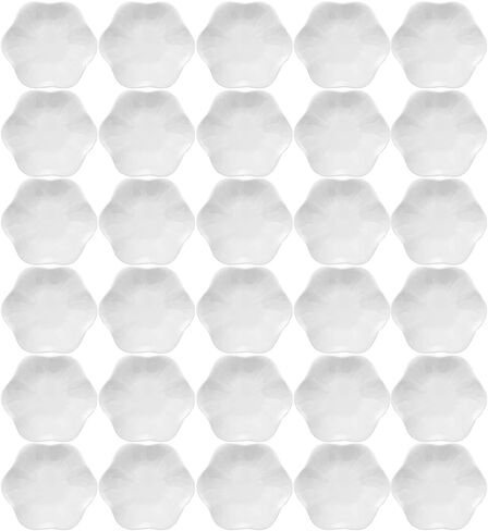 30 قطعة من طبق الحلقات، صينية حلية اللوتس من السيراميك الأبيض مقاس 4.5 بوصة هدية لوصيفة العروس، حامل مجوهرات صغير in Kuwait