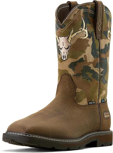 ARIAT mens Groundbreaker Antler Waterproof Wide Square Toe Steel Toe Work Boot in Saudi Arabia