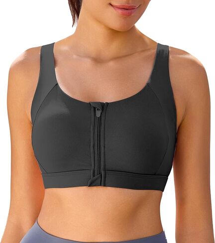 Vorcy Front Zipper Sports Bras Adjustable High Impact Sports Bras U Back High Support Yoga Bra with for Yoga & Gym Workouts in Saudi Arabia