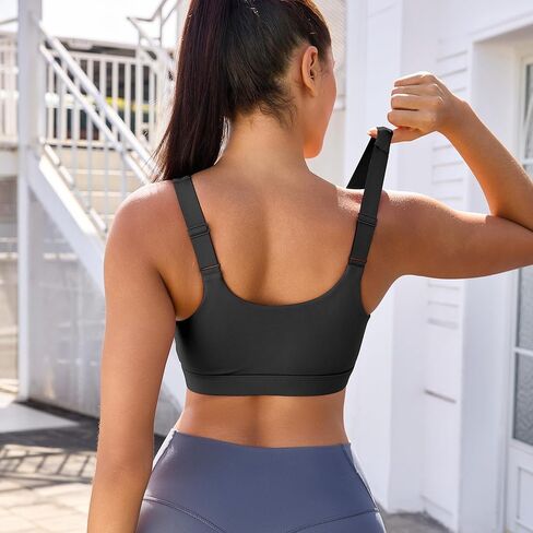 Vorcy Front Zipper Sports Bras Adjustable High Impact Sports Bras U Back High Support Yoga Bra with for Yoga & Gym Workouts in Saudi Arabia