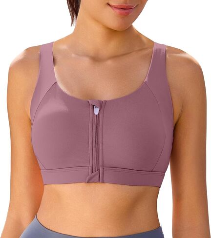 Vorcy Front Zipper Sports Bras Adjustable High Impact Sports Bras U Back High Support Yoga Bra with for Yoga & Gym Workouts in Saudi Arabia