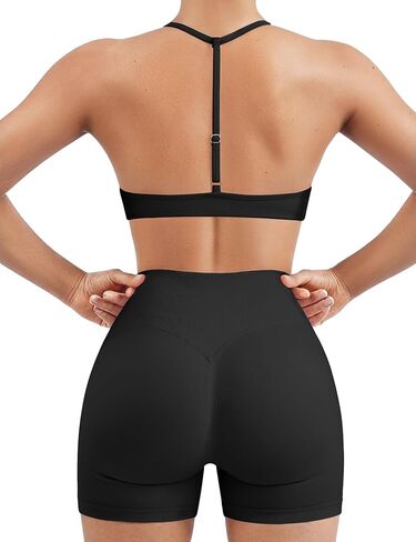 EUYZOU مجموعات تجريب النساء 2 قطعة Strappy حمالة صدر رياضية عالية الخصر بعقب رفع السراويل سلس ملابس اليوغا in Kuwait