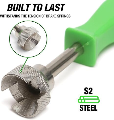 OEMTOOLS 25056 Drum Brake Spring Tool, Drum Brake Tool Removes and Installs Brake Springs and Washers, Fits 5/8" to 7/8", S-2 Steel, Contour Grip Handle Brake Tools in Kuwait