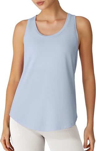G4Free Racerback Women's Workout Tank Tops Scoop Neck Hip Length Muscle Top Soft Loose Fit for Gym Athletic Tanks in Saudi Arabia