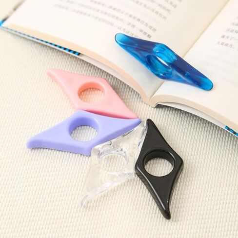 2Pcs Thumb Book Support Press Bookend - Ideal for Book Lovers, Transparent in Saudi Arabia