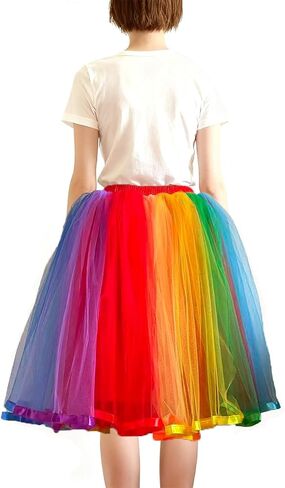 Womens Skirts Tutu Colorful Tulle Skirts Halloween Costumes Tutu Layered Tulle Dress in Saudi Arabia