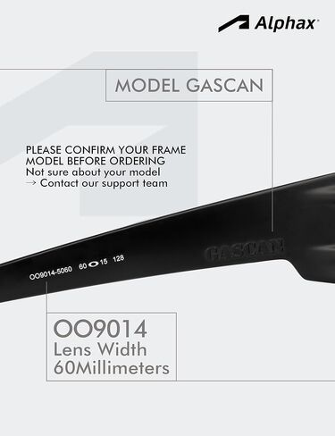 زوج من العدسات البديلة المستقطبة من Alphax لنظارات Oakley Gascan OO9014 مقاس 60 مم - أسود + تيتانيوم in Saudi Arabia