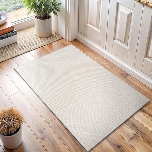 Easy Jute Rugs 8x10 Natural Color Living Room Indoor Outdoor Area Rug for Patio Farmhouse and Kitchen Rug High Traffic Easy to Clean Washable Solid Boho Woven Design Outside Carpet (8 x 10) in Saudi Arabia