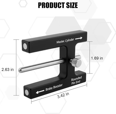 Car Brake Booster Adjustment Tool, Magnet Design Aluminum Vehicle Master Cylinder Push Rod Length Gauge, Automotive Brake Booster Pedal Depressor Tool, Universal for SUV, Truck, RV in Saudi Arabia